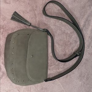 Gray Pleather cross body purse
